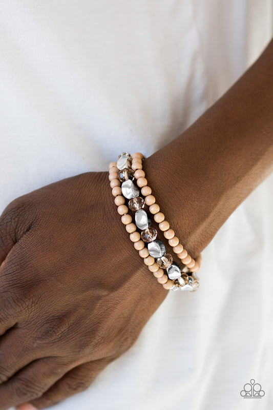 Paparazzi Beaded Bravado - Brown