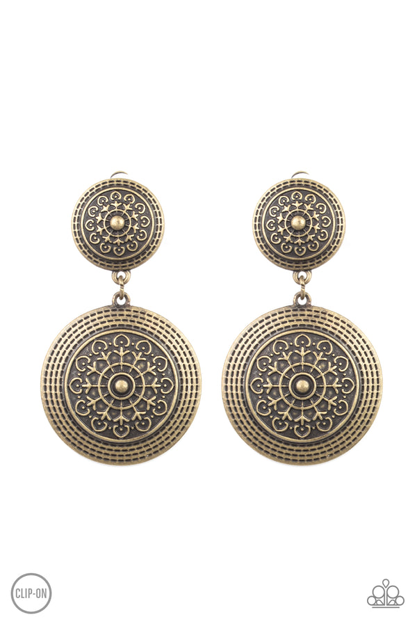 Paparazzi Magnificent Medallions - Brass Clip On