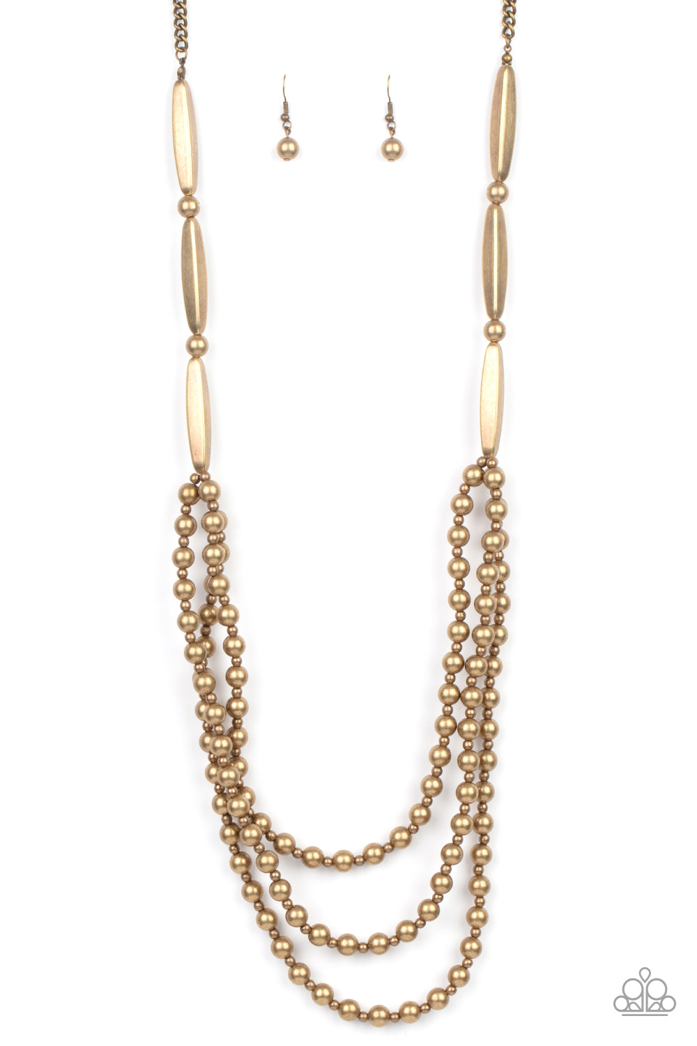 Paparazzi Beaded Beacon - Brass