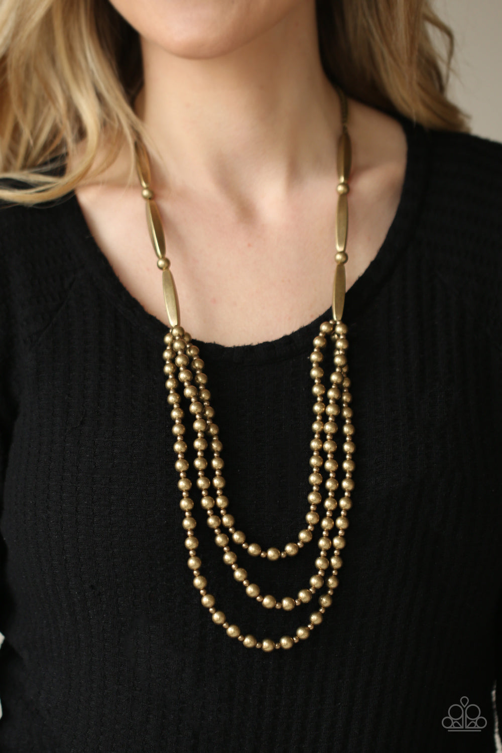 Paparazzi Beaded Beacon - Brass