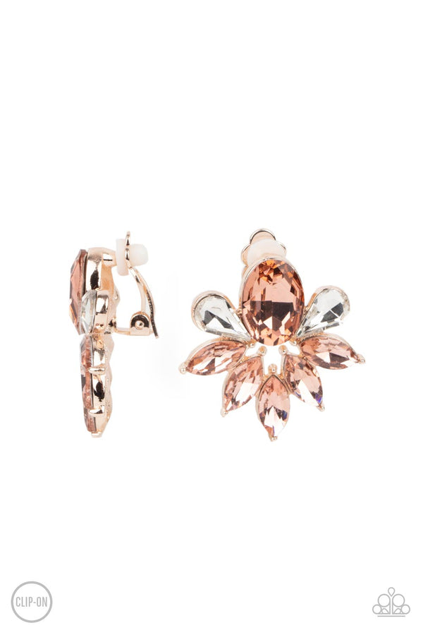 Paparazzi Fearless Finesse - Rose Gold Clip On